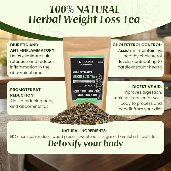 nutriEffect Detox Tea for Digestion &amp Bloating Support – Herbal Weight Loss Tea &amp Slim Tea Blend for Women &amp men | Daily Wellness Tea for Weight Management