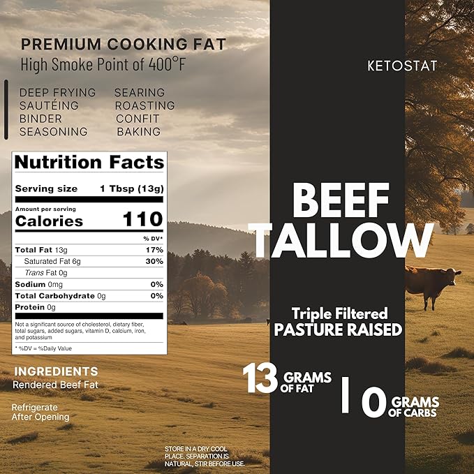 Beef Tallow Bulk Pail 30 LB 100% Pure Rendered