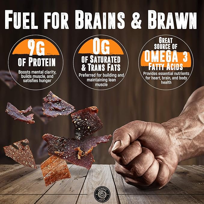 Kaimana Wild-Caught Ahi Tuna Jerky - Teriyaki | Rich in Omega-3s &amp High in Protein | All-Natural &amp Organic Fish Jerky (3 pack 2 oz)