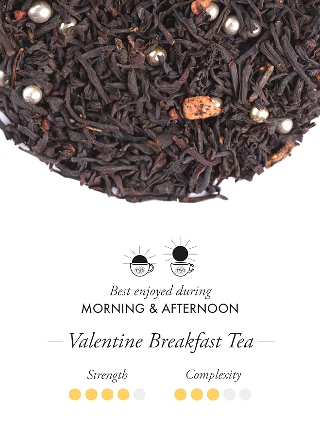 TWG Tea | Valentine Breakfast Tea | Black Tea | Sugar Pearls &amp Berries | Haute Couture Tin 100g | Gift Set