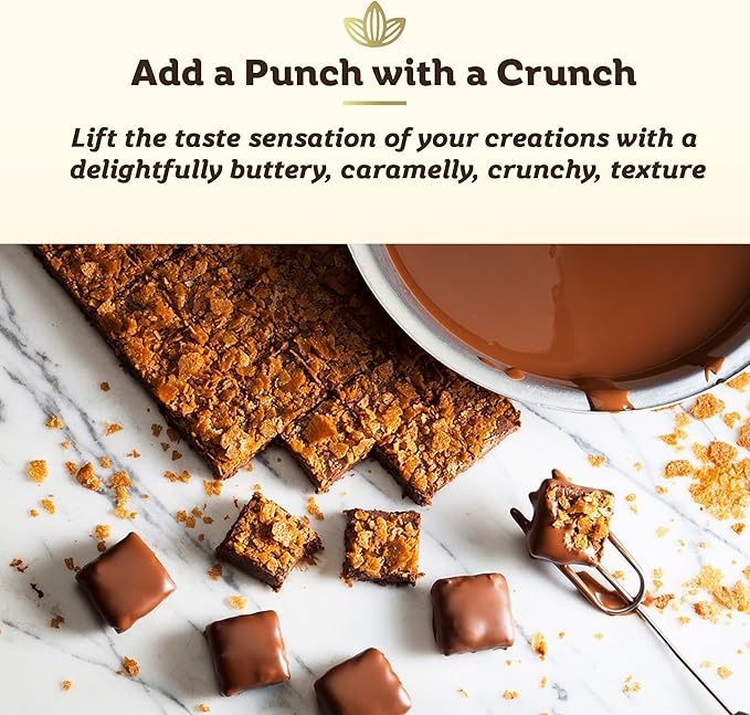 Cocoläat Feuilletine Crushed French Crêpe Dentelles | Crumbled Biscuit Crunch | Made With Real Butter | Imported from France | Resealable Stand Up Pouch | 12 oz/340 g