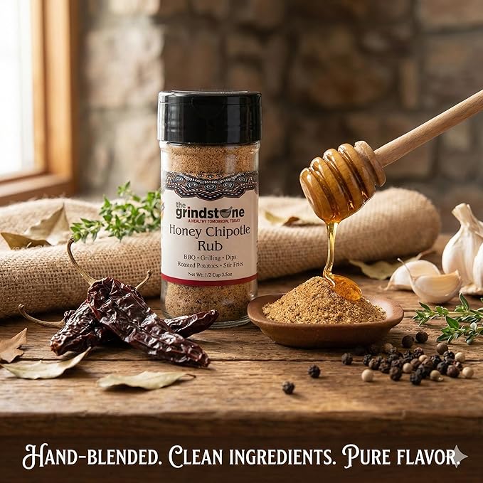Honey Chipotle Rub Sweet Smoky Herby Dry Rub for Chicken Pork and Roasted Vegetables BBQ seasoning 3.5 oz Glass Jar with Sifter Pack of 2