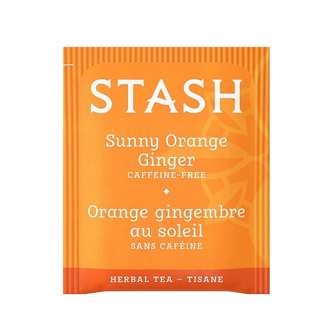 Stash Tea Sunny Orange Ginger Herbal Tea Box of 100 Tea Bags