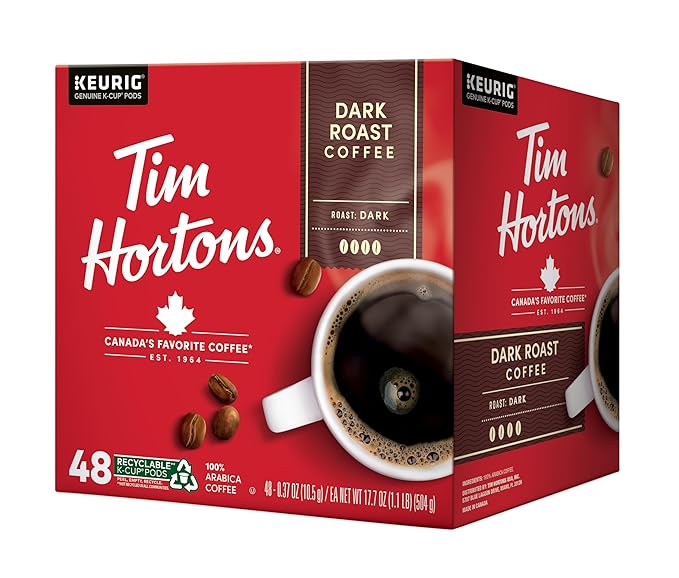 Tim Hortons Dark Roast 100% Arabica Ground Coffee KCUPs 48ct