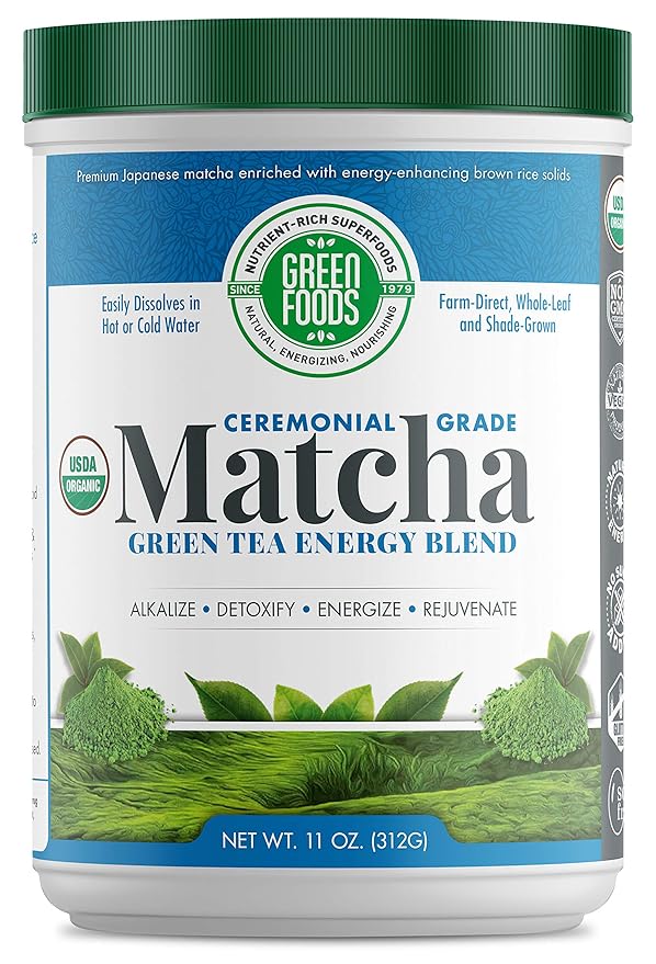 Green Foods Organic Ceremonial Grade Matcha Green Tea 11oz - First Harvest Farm-Direct