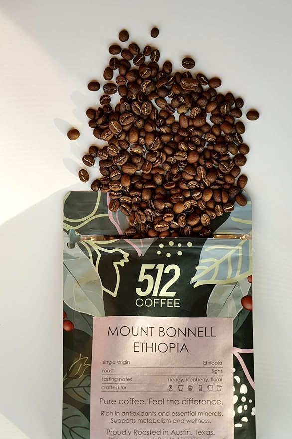 512 Coffee – Specialty Ethiopian Whole Bean Coffee Light Roast – Mount Bonnell Ethiopia – Freshly Hand-Roasted Arabica Premium Small Batch Single Origin