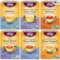 Yogi Tea Stress Relief &amp Herbal Tea Variety Pack - 16 Bags per Pack (6 Packs) - Organic Herbal Sampler - Includes Bedtime Kava Stress Relief Soothing Caramel Bedtime &amp More