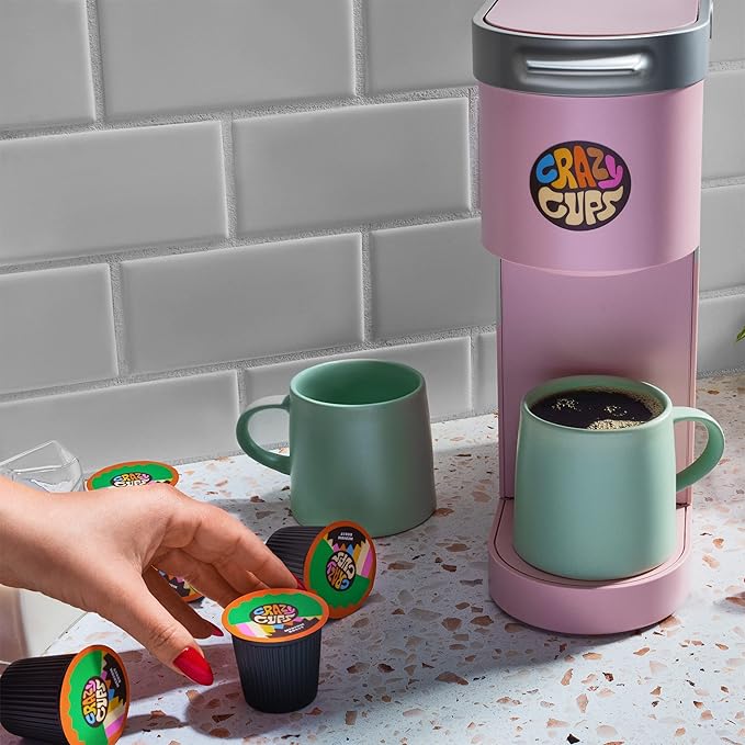Crazy Cups Flavored Coffee Pods Variety Pack Medium Roast Single Serve in Recyclable for Keurig K cups Machines 50 Count