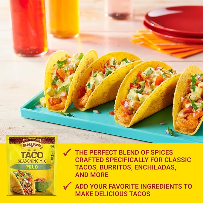 Old El Paso Mild Taco Seasoning Mix Gluten Free 1 oz (Pack of 32)