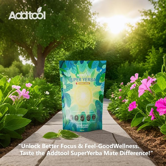 AddTool-super yerba packets - Instant Tea Powder Yerba Raspberry Lemonade Vitality Teadecaffeinated Natural Energy &amp Focus Boost- Clean Energy Prebiotics and Probiotics Gut Health Delicious s