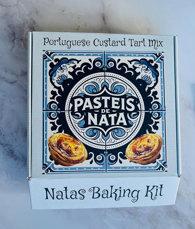 Pasteis de Nata Portuguese Custard Tart Baking Kit 12 Reusable Molds Premium Mix with Instructions