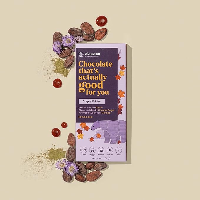 Elements Truffles Dark Chocolate Bar Combo Pack of 9 | Ayurvedic Vegan &amp Gluten Free | No Refined Sugar &amp Artificial Flavours | Enriched with Cocoa &amp Coconut Sugar