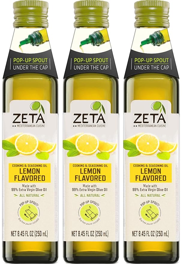 Zeta Extra Virgin Olive Oil with Lemon 8.5fl oz. Pack of 3