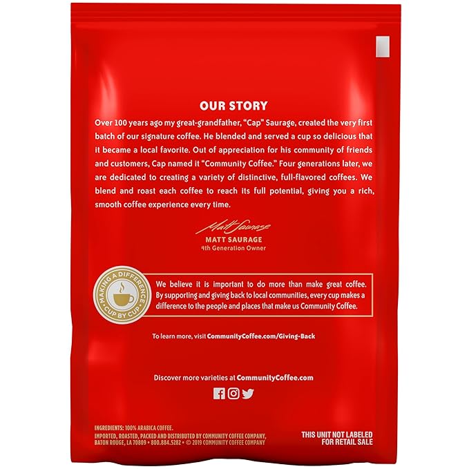 Community Coffee American Classic Medium Roast Pre-Measured Coffee Packs 3.0 Ounce Each (Box of 20)