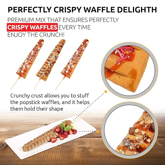 OldSoul Professional Popstick Waffle Mix | Stick Waffles Dough Mix | Vanilla Flavor | 112 Waffles | 5 Lbs (5 Lbs Gluten Free &amp Vegan)