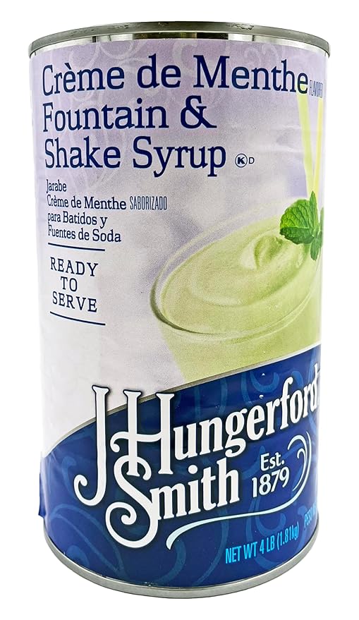 J Hungerford Smith Creme De Menthe Fountain &amp Milkshake Syrup | Kosher | Made In America | 4 lb