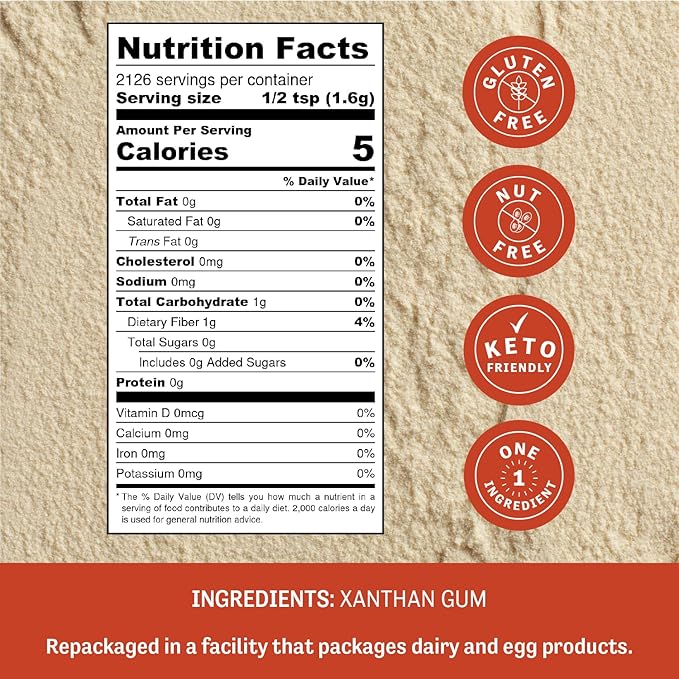 Judee's Gluten Free Bulk Xanthan Gum Powder - Non-GMO Gluten Free Sauce Thickener - Works with Gluten Free Flour for Baking - Nutless Bulk Gum Pack for Keto Food &amp Healthy Snacks - 45 lb
