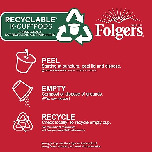 Folgers Vanilla Biscotti Flavored Coffee 12 K Cups for Keurig Coffee Makers