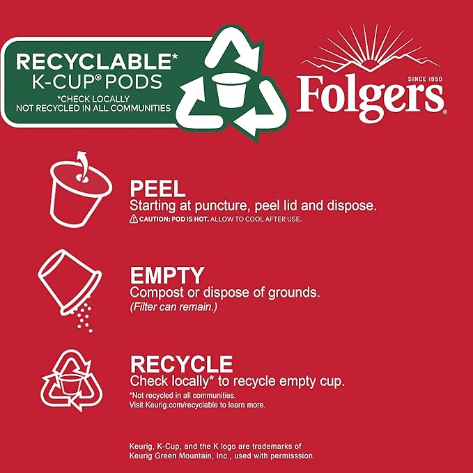 Folgers Classic Roast Medium Roast Coffee 96 Keurig K-Cup Pods