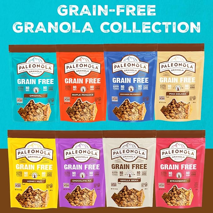 Paleonola Original Grain Free Granola 10 Oz Resealable Bag (Pack of 6) - Grainless Protein Paleo Granola Blended with Dried Coconut and Cranberries - Low Carb Gluten &amp Dairy Free Non-GMO Snack