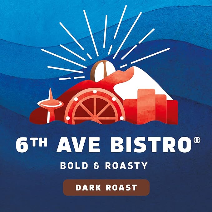 Seattle’s Best Coffee Dark Roast K-Cup Coffee Pods 6th Ave Bistro 100% Arabica 6 Boxes (60 Pods Total)