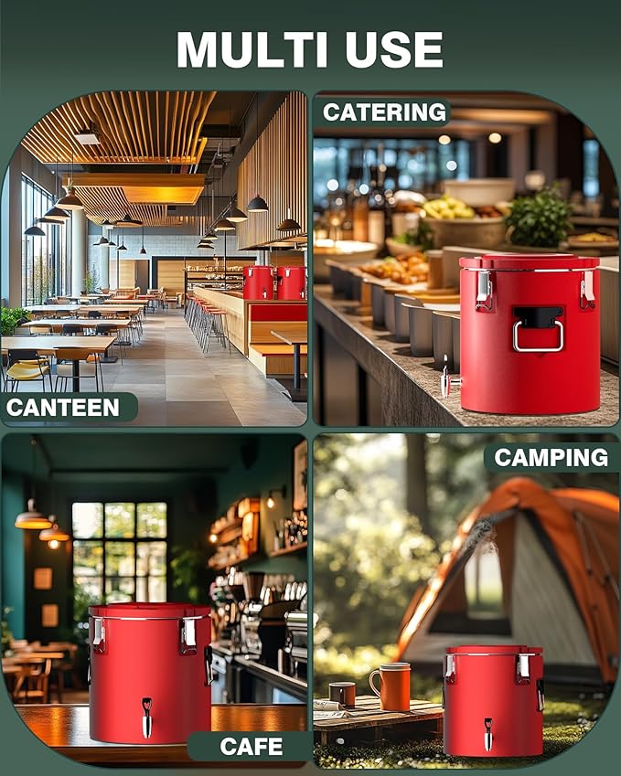 WantJoin Insulated Beverage Dispenser - 8 Gallon Hot and Cold Drink Container with 304 Stainless Steel Interior for Iced Coffee Juice Chocolate Tea Milk Restaurant Party Sports Camping