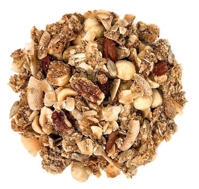 Food to Live Organic Golden Crunchy Granola 1.5 Pounds - Small Batch Handcrafted Bulk Great as Snack for Breakfast Cereals Contains Hazelnuts Pecan Nuts Almonds Coconut Flax Sunflower Seeds
