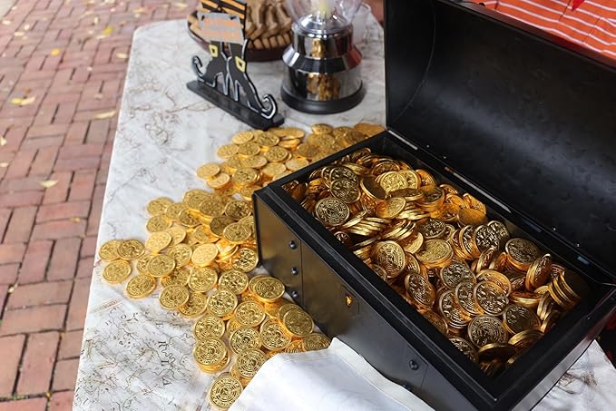 Pirate Chocolate Doubloons – 3 lb Bulk Box 240 Belgian Milk Chocolate Coins Foil Wrapped Candy – Kosher OUD Crush-Proof Packaging – Foiled Again!