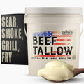 LeRoy’s Rocky Mountain Beef Tallow – 7 lbs Bucket – 100% Pure Rendered Beef Fat for Cooking Frying &amp Grilling – High Smoke Point – Keto Paleo &amp Carnivore Diet Friendly – No Additives USA Ma