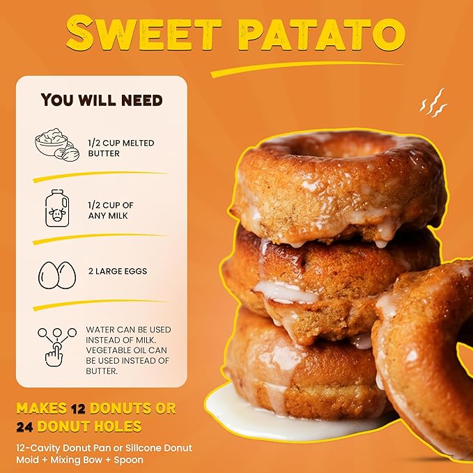 West Food Brands Baking Mix Bundle: Donut Mix &amp Banana Cinnamon Cookie Mix with Natural Ingredients - Gluten Free Allergen Free - Healthy Baking!