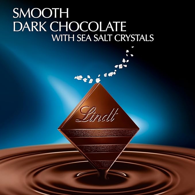 Lindt EXCELLENCE Sea Salt Dark Chocolate Bar Dark Chocolate Candy with a Touch of Sea Salt 3.5 oz. Bar (12 Pack)