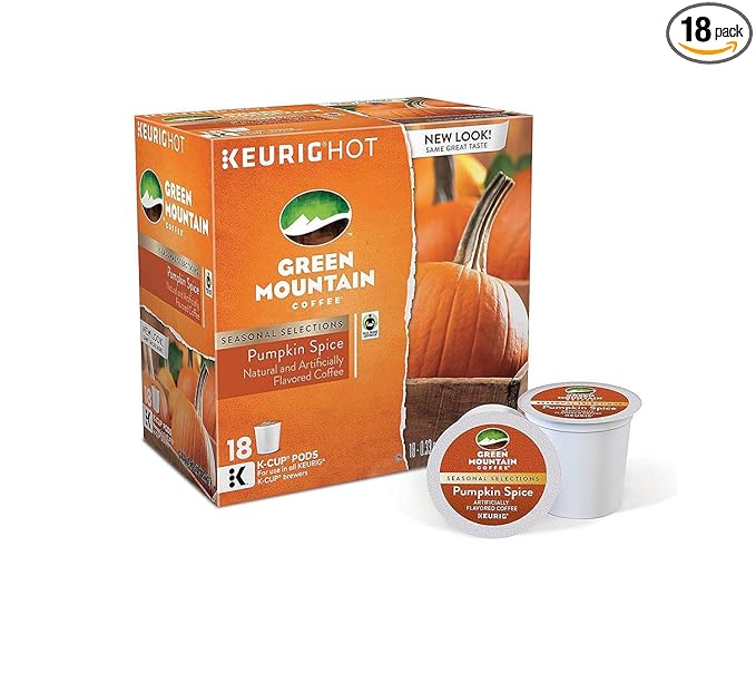 Green Mountain Coffee K-Cup 18 Count Pumpkin Spice (Packaging May Vary)