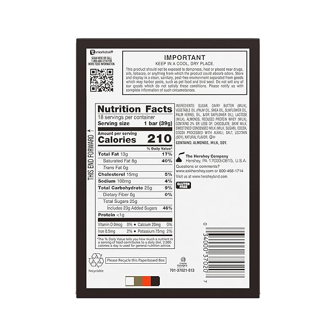 SKOR Crisp Butter Toffee and Chocolate Candy Bars 1.4 oz (18 Count)