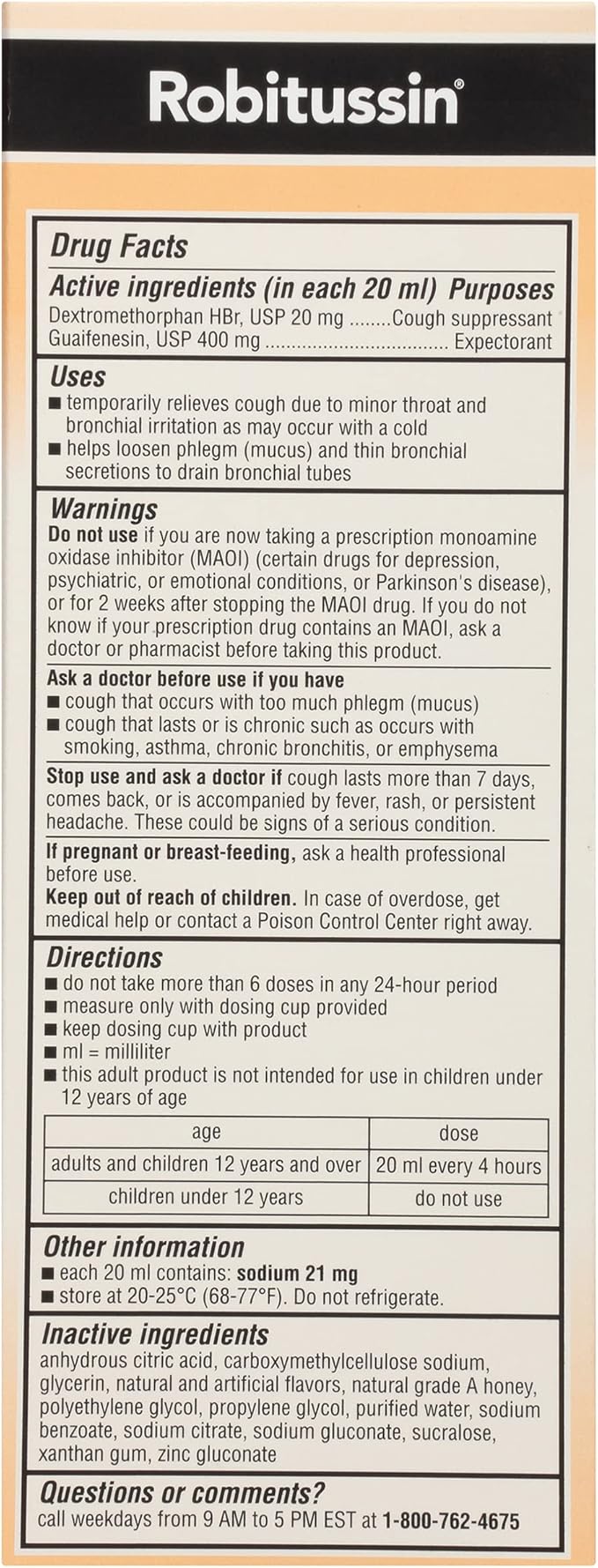 Robitussin Maximum Strength Honey Cough Plus Chest Congestion DM Cough Medicine for Cough and Chest Congestion Relief Made with Real Honey for Flavor - 8 Fl Oz x 2
