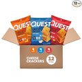 Quest Cheesy Protein Crackers Variety Pack Zesty Ranch Cheddar Blast Spicy Cheddar High Protein Low Carb 12 Count (4 each flavor)