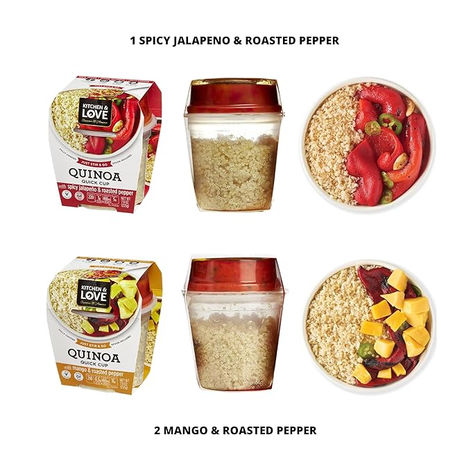 Kitchen &amp Love Quinoa Quick Meal Variety Box 6-Pack | Gluten Free Ready-to-Eat No Refrigeration Required