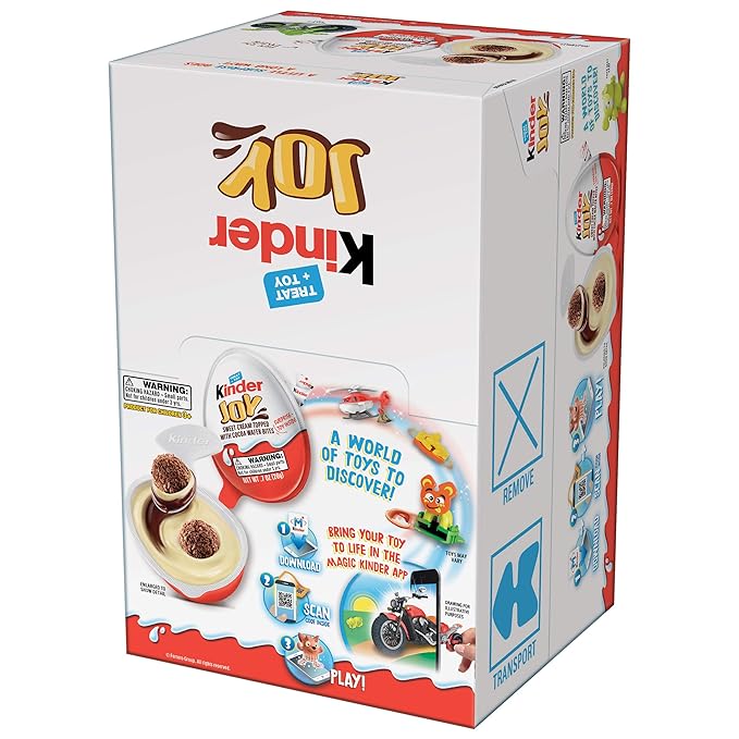 Kinder JOY Eggs 30 Count Individually Wrapped Chocolate Candy Eggs With Toys Inside Perfect Surprise for Kids 21 oz