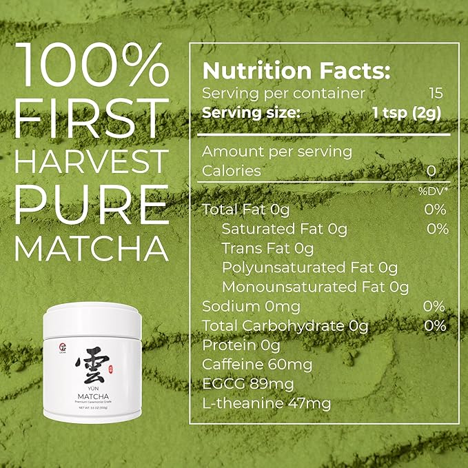 LÜCHA Ceremonial Grade Matcha Tea Powder - Premium First Harvest Gluten-Free Vegan 100% Pure Unsweetened No Additives 3.5oz (100g) Tin