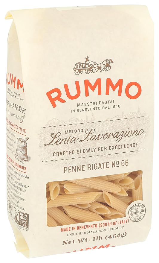 Rummo Penne Rigate Pasta Kosher Non-GMO 16 Ounce (Pack of 12)
