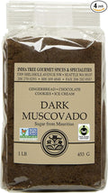 India Tree Dark Muscovado Sugar 1 lb (Pack of 4)
