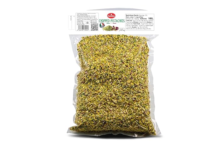 GUSTO ETNA Pistachios Chopped 35.3 oz (1kg) Sicilian Raw Pistachio Crumbles Cryo Sealed Ice Cream Topping Nuts Product of Italy Bronte Sicily Italy