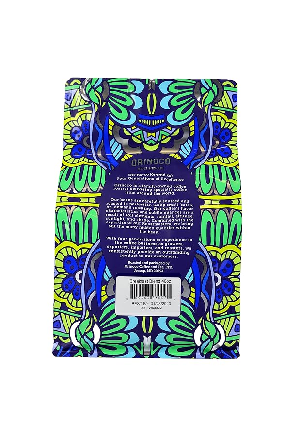 Orinoco Breakfast Blend 2.5lb bag Medium Roast Whole Bean Coffee 100% Arabica Beans
