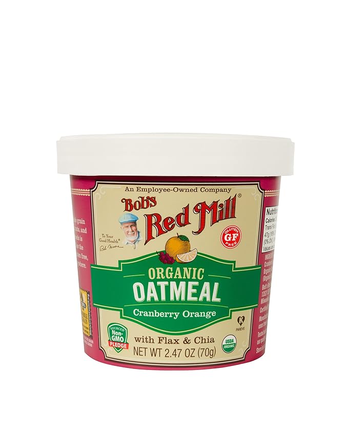 Bob's Red Mill Organic Oat Cup Cranberry Orange 1 cup (Pack of 12)- Non GMO Whole Grain Kosher