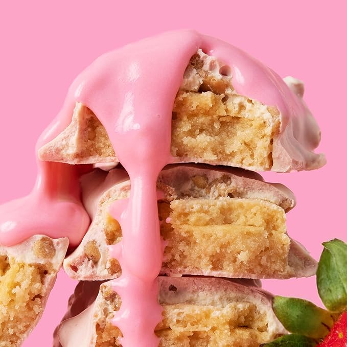 FITCRUNCH Snack Size Protein Bars 6-Layer Baked Bar 3g of Sugar &amp Soft Cake Core (18 Bars Strawberry Strudel)