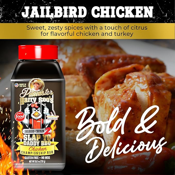 Slap Yo Daddy BBQ Rub Seasoning Jailbird Chicken - Award-Winning Poultry Seasoning Chicken Rub for Grilling and Smoking From Pitmaster Harry Soo - No MSG Gluten-Free - 22.7 oz