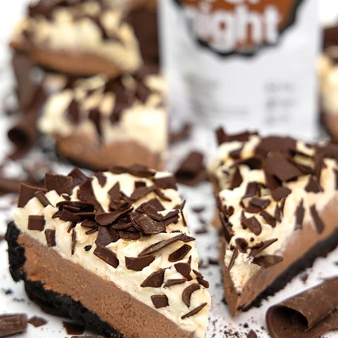 Oats Overnight Chocolate Satin Pie - Overnight Oats with 20g Whey Protein High Fiber Breakfast Protein Shake - Gluten Free Oatmeal Non GMO High Protein Oatmeal (2.9 oz per Meal) (8 Pack + Bottle)