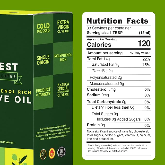 Polyphenol Rich Olive Oil Extra Virgin by Zest Delites Up To 770 mg/kg High Polyphenol Olive Oil Cold Pressed EVOO Heart &amp Immunity Support Single Origin Gold Award New Harvest 16.9 fl oz