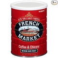 French Market Coffee Creole Medium-Dark Roast Ground Coffee &amp Chicory 12 oz. Canister (Pack of 3)