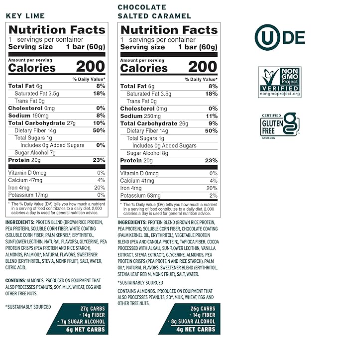No Cow High Protein Bars Dipped Variety Pack - Healthy Snack 20g Vegan Protein High Fiber Low Sugar Keto Friendly Dairy &amp Gluten Free (12 Count)