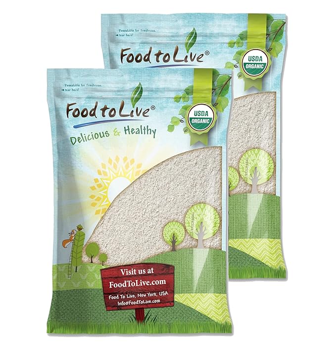 Food to Live Organic White Rye Flour 16 Pounds - Non-GMO Unbleached Light Medium Protein Vegan Kosher Finely Milled Berries Great for Baking Cookies Muffins Bread and Sourdough